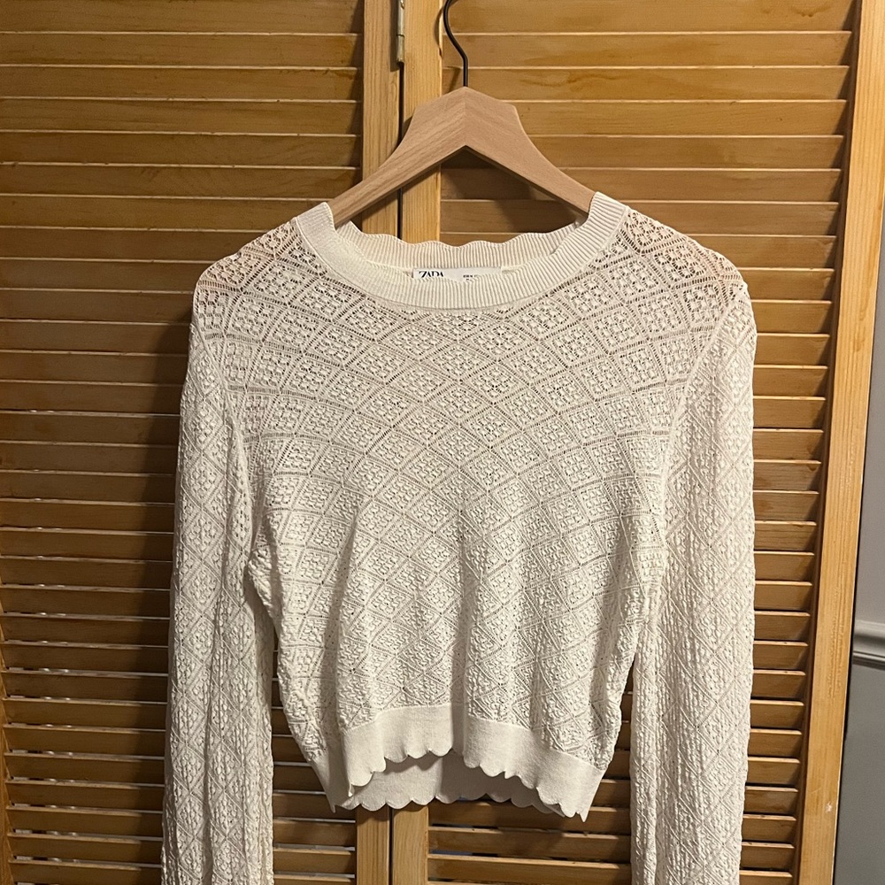 White long sleeve Zara Lace Top